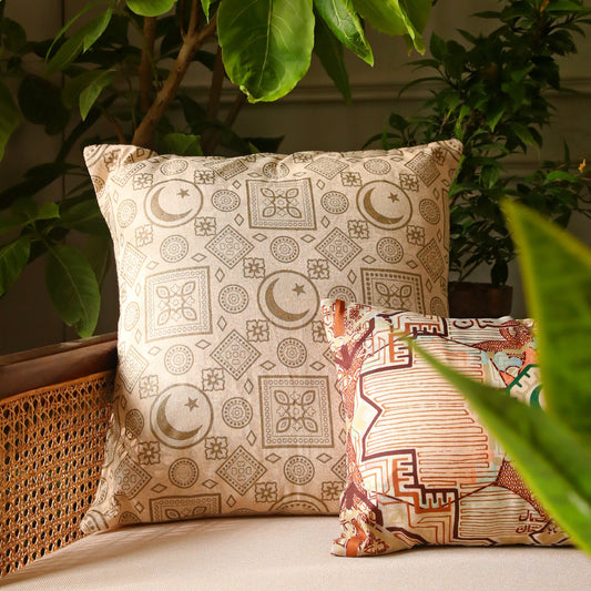 Light Taupe Cushion Cover Ð Ethnic Pattern Throw Pillow Case (18 x 18 Inches)