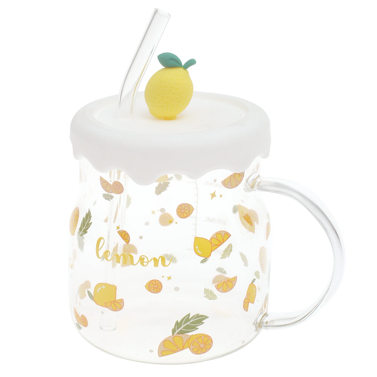 Fruit Mug Ð Transparent with Fun Fruit Design & Lid