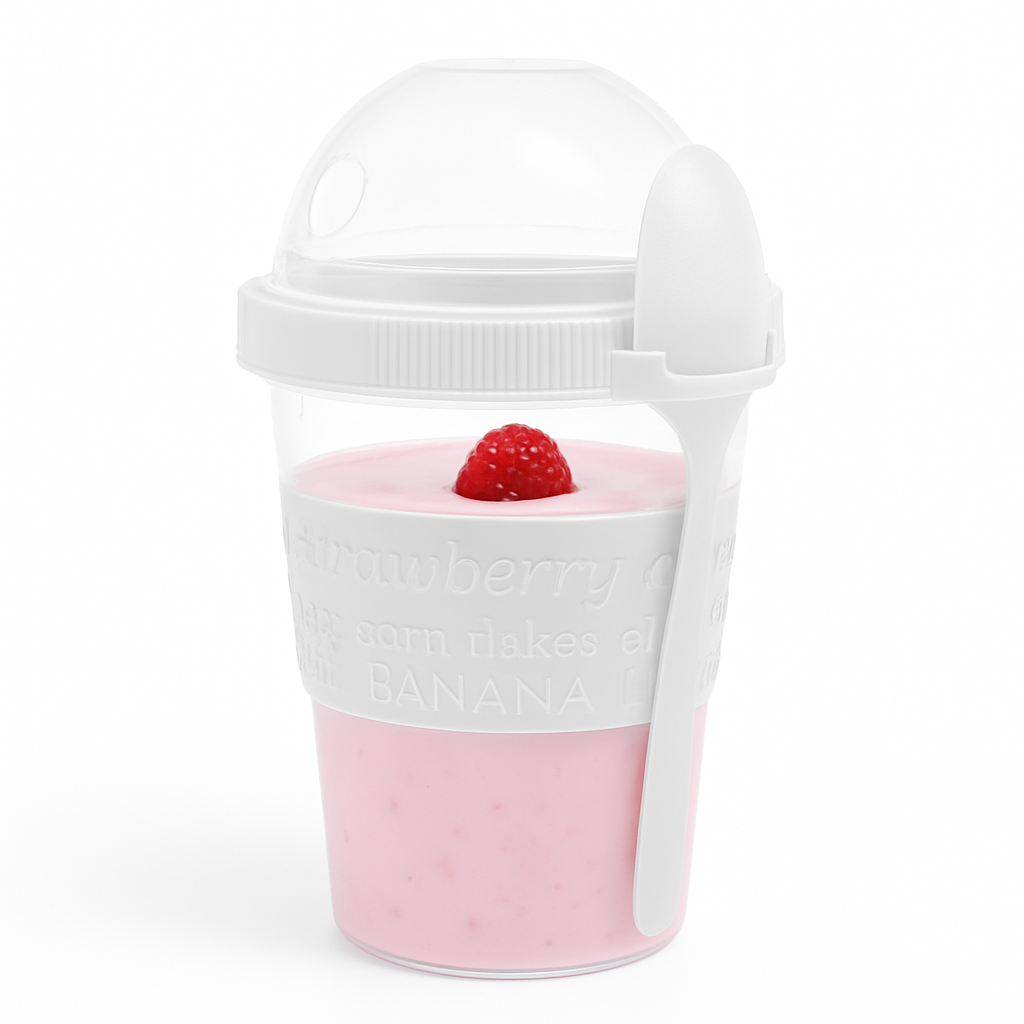 Portable Yogurt Cup with Spoon Ð BPA?Free Snack Container for Yogurt, Parfaits & On?the?Go Snacks