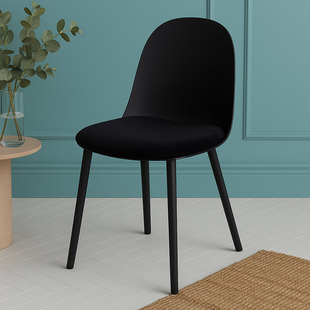 Sora Dining Chair Ð Modern Molded Seat with Cushion (Pink, Grey, White, Black, Yellow)
