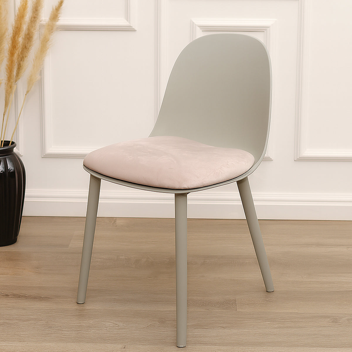 Sora Dining Chair Ð Modern Molded Seat with Cushion (Pink, Grey, White, Black, Yellow)