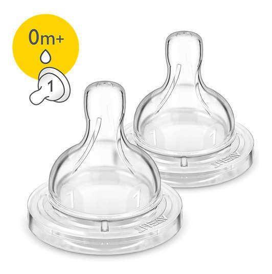 Silicone Teats 0m+ / 1h PK2