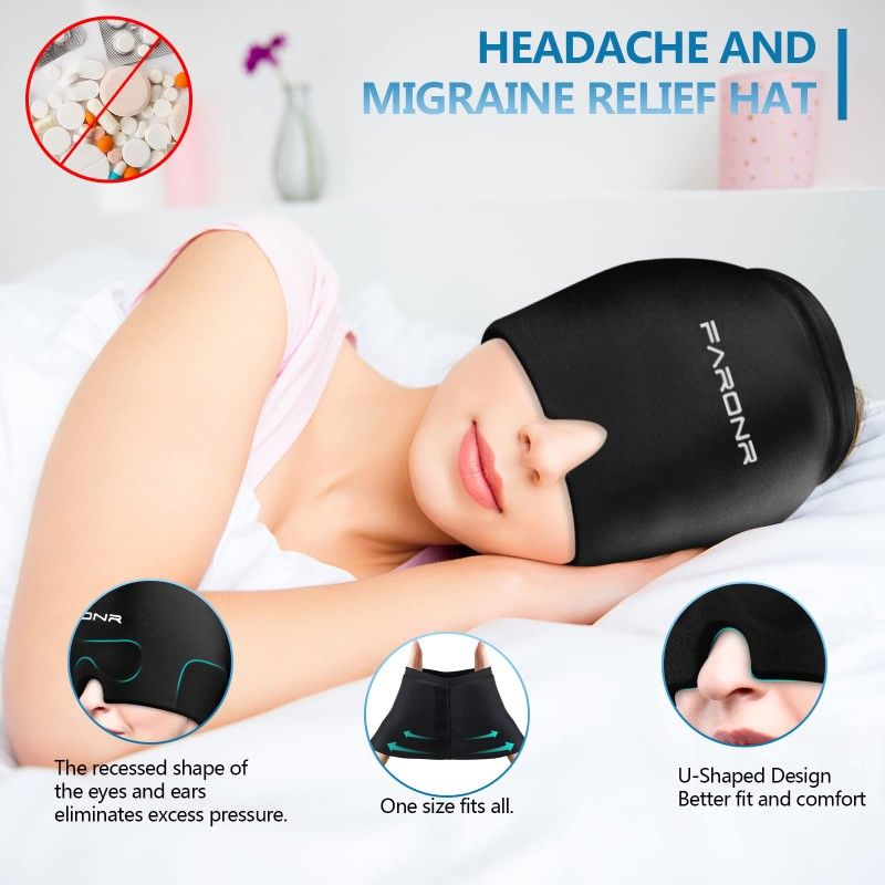 Migraine Relief Gel Cap – Hot & Cold Therapy for Headaches, Sinus & Eye Puffiness