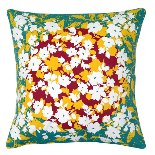 Pretty Florals Cushion Cover 18x18 Teal