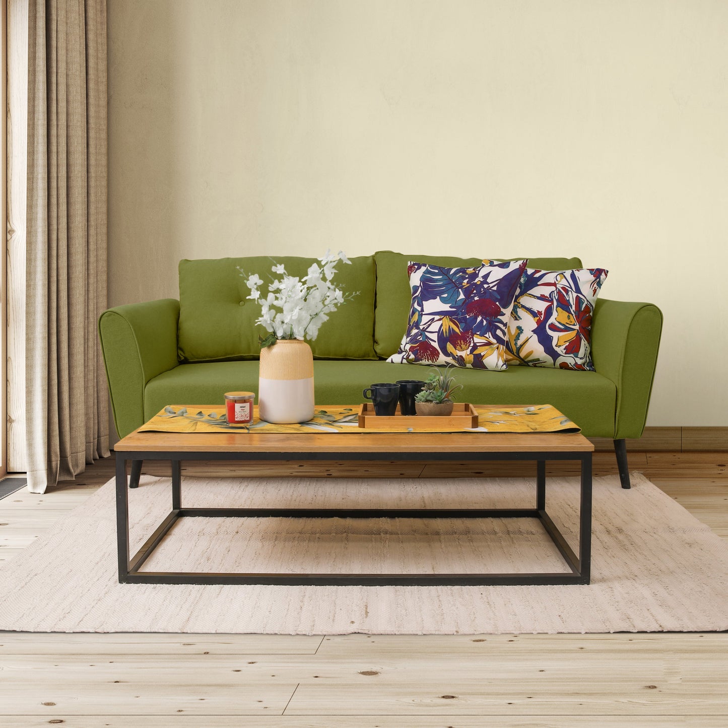 Rovak Sofa Set Bundle (3+2 seater) Green