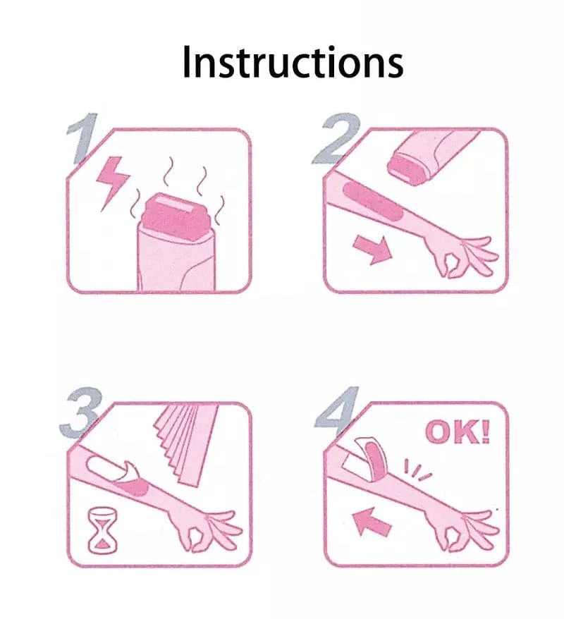 Electric Hair Removal Wax-melt Machine, Heater EU Plug Portable Epilator Roll, Heater Melt Depilation Hair Removal, SPA Handheld Body Depilatory Machine Hair Removal Tool