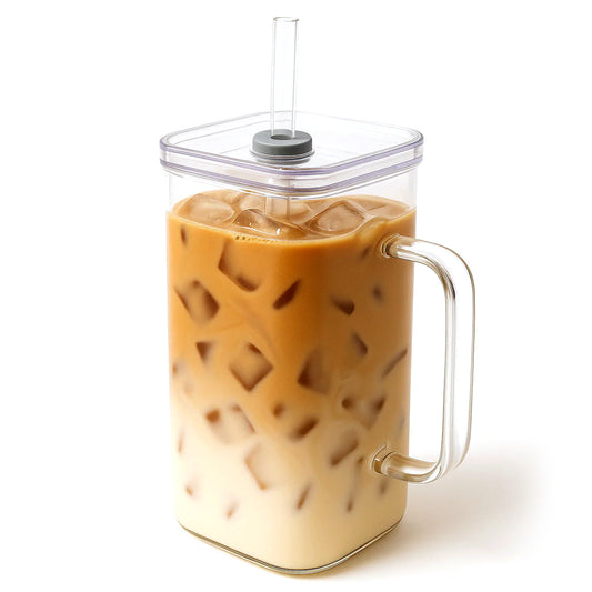 Square Straw Mug Ð With Plastic Lid