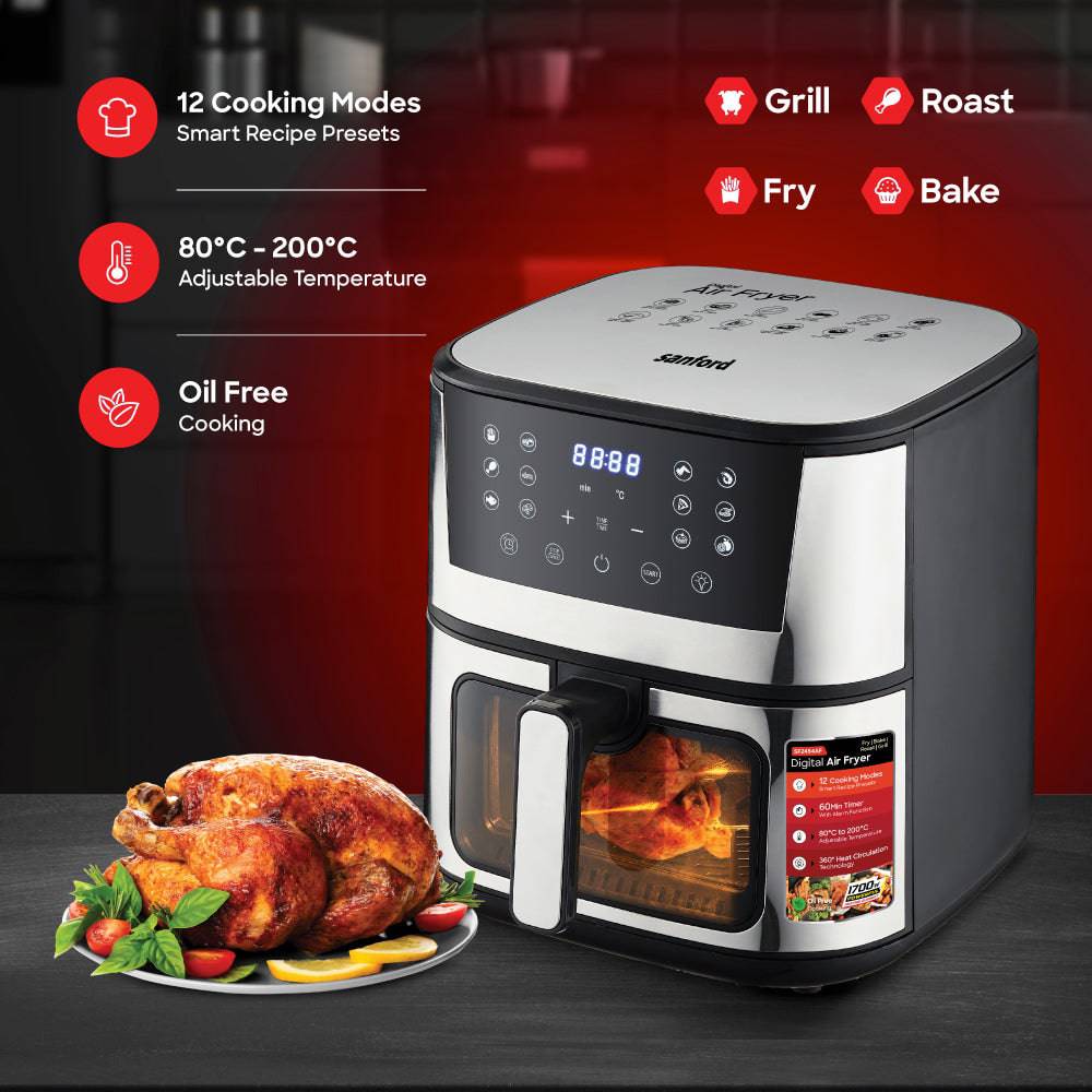 SANFORD AIRFRYER 7 LITER GLASSVIEW SF2454AF