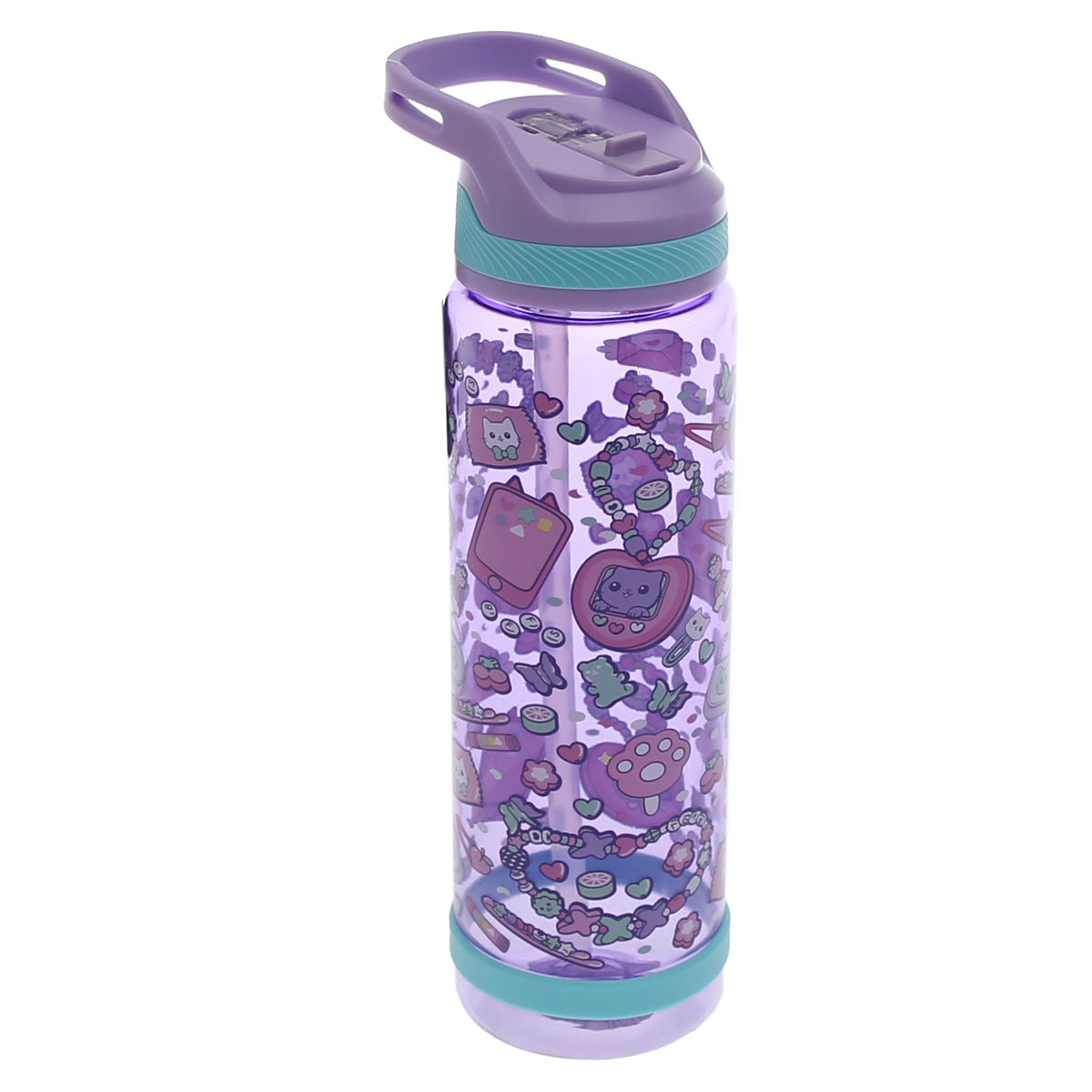 Sports Water Bottle with Straw Ð 800ml Flip?Top Leak?Proof Design (Black, Green, Blue, Purple)