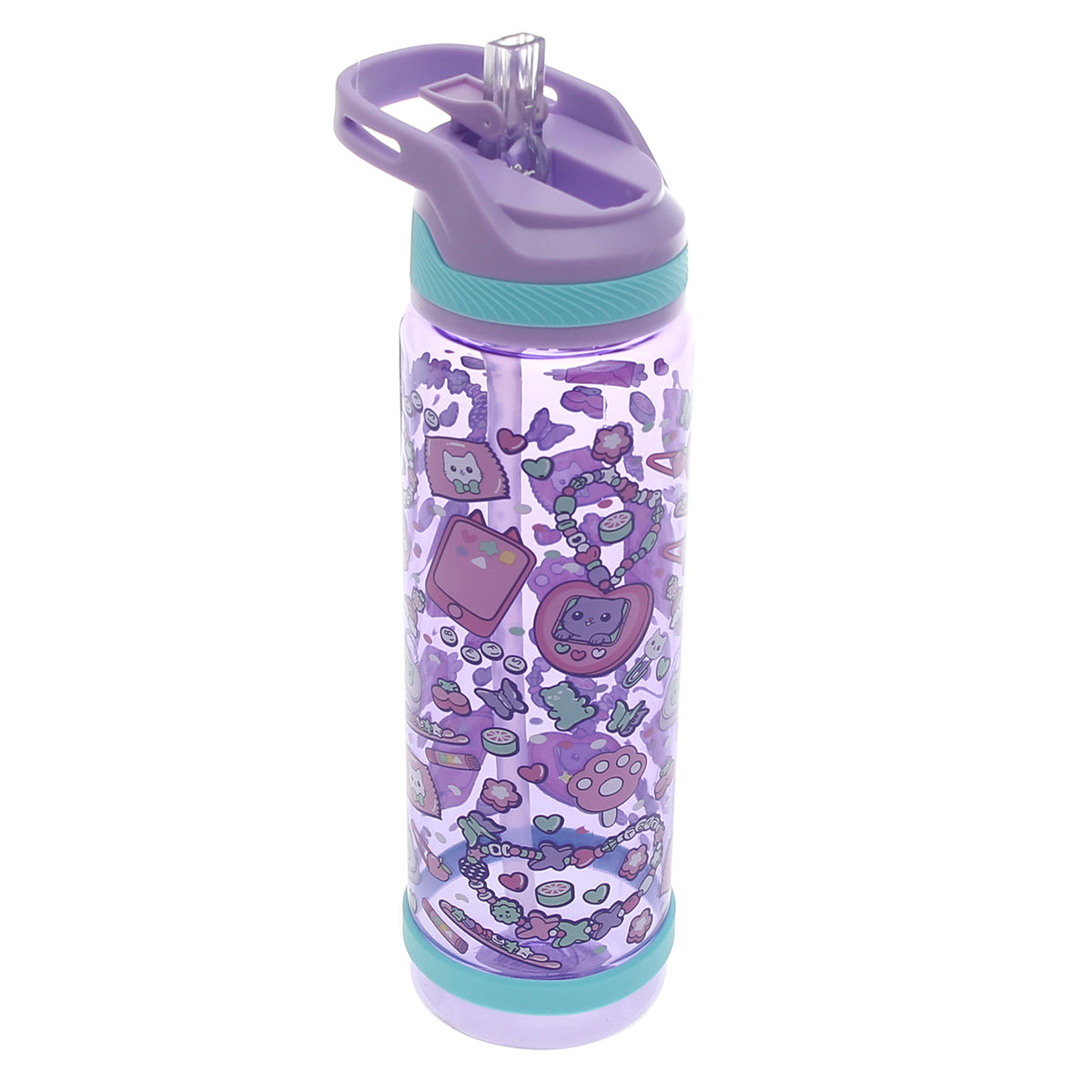 Sports Water Bottle with Straw Ð 800ml Flip?Top Leak?Proof Design (Black, Green, Blue, Purple)