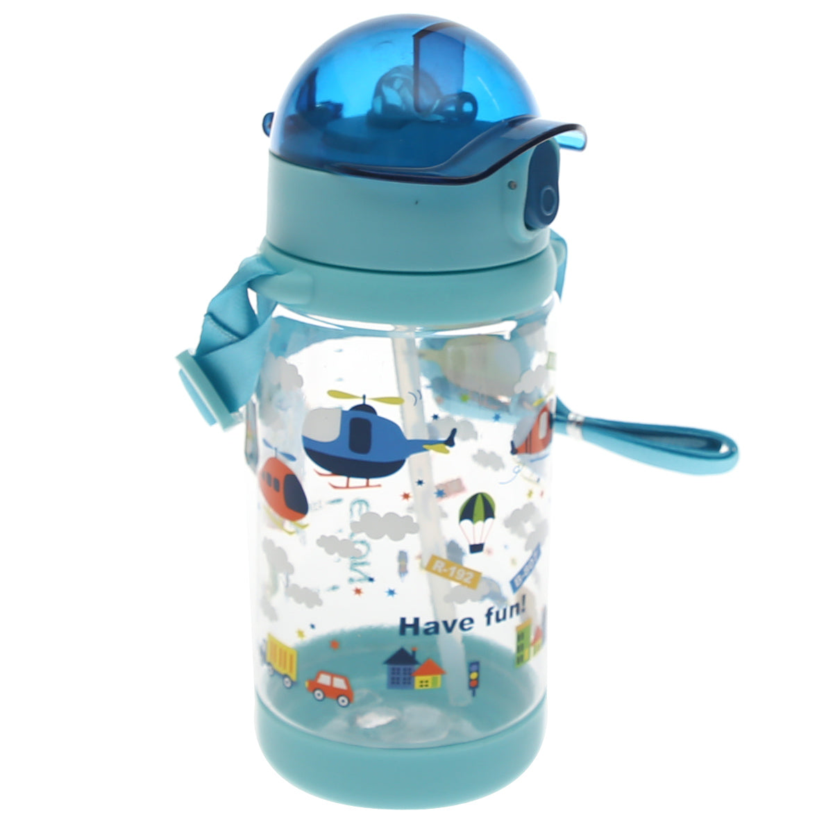 KidsÕ Water Bottle with Straw Ð 500ml Flip?Top Leak?Proof Design (Pink, Blue, Yellow)
