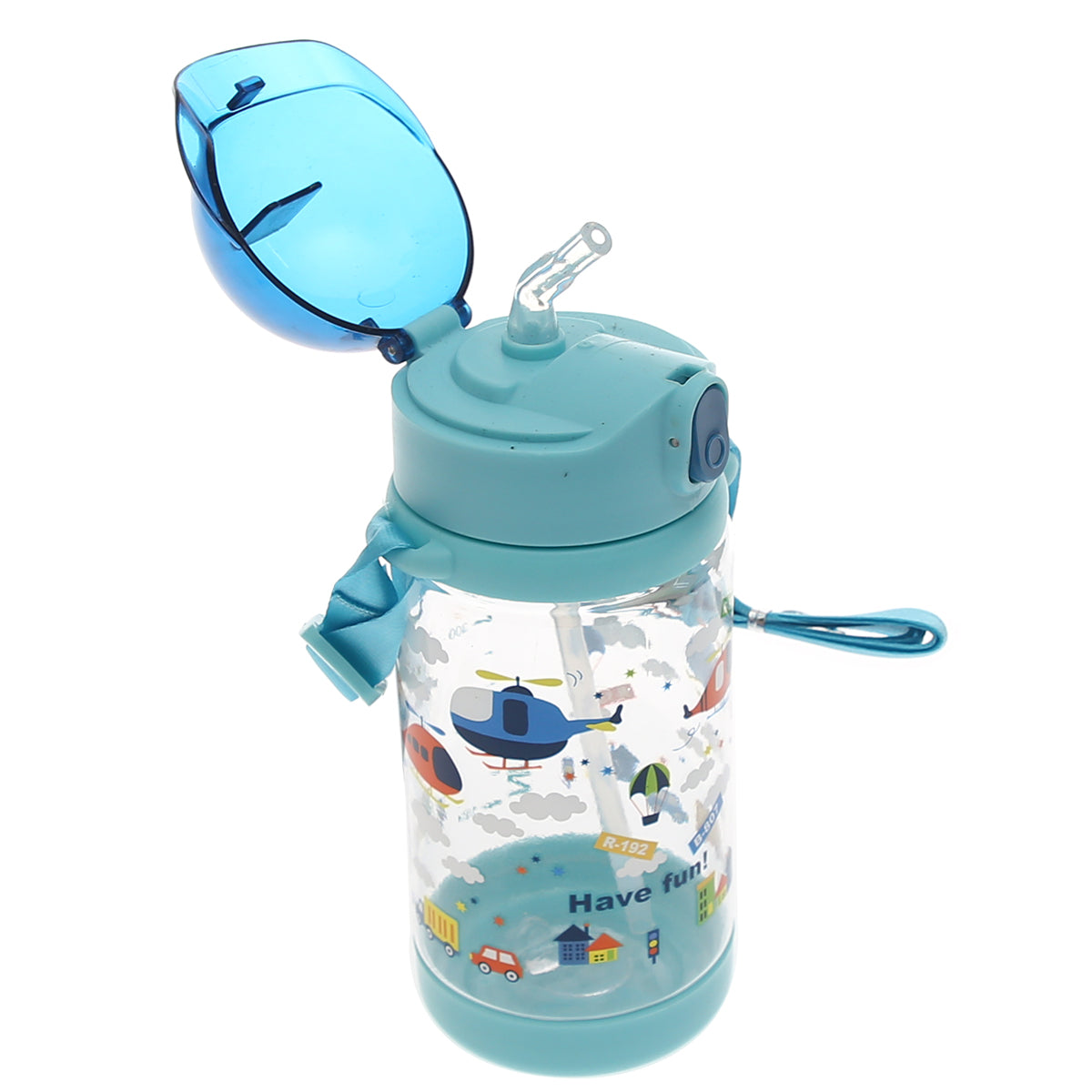 KidsÕ Water Bottle with Straw Ð 500ml Flip?Top Leak?Proof Design (Pink, Blue, Yellow)