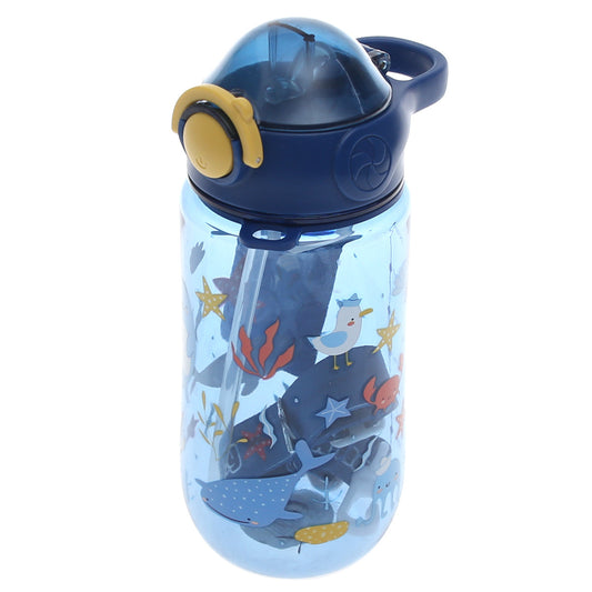 KidsÕ Water Bottle with Straw Ð 500ml Flip?Top Leak?Proof Design (Dark Blue, Light Blue, Pink)