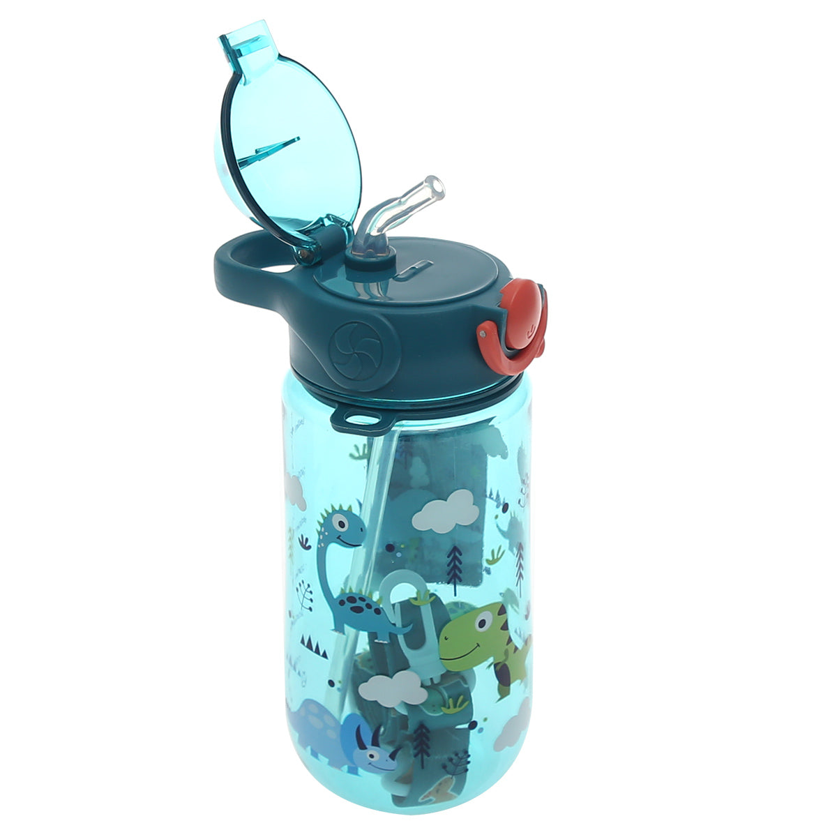 KidsÕ Water Bottle with Straw Ð 500ml Flip?Top Leak?Proof Design (Dark Blue, Light Blue, Pink)