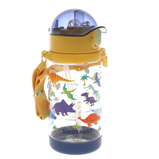 KidsÕ Water Bottle with Straw Ð 500ml Flip?Top Leak?Proof Design (Pink, Blue, Yellow)