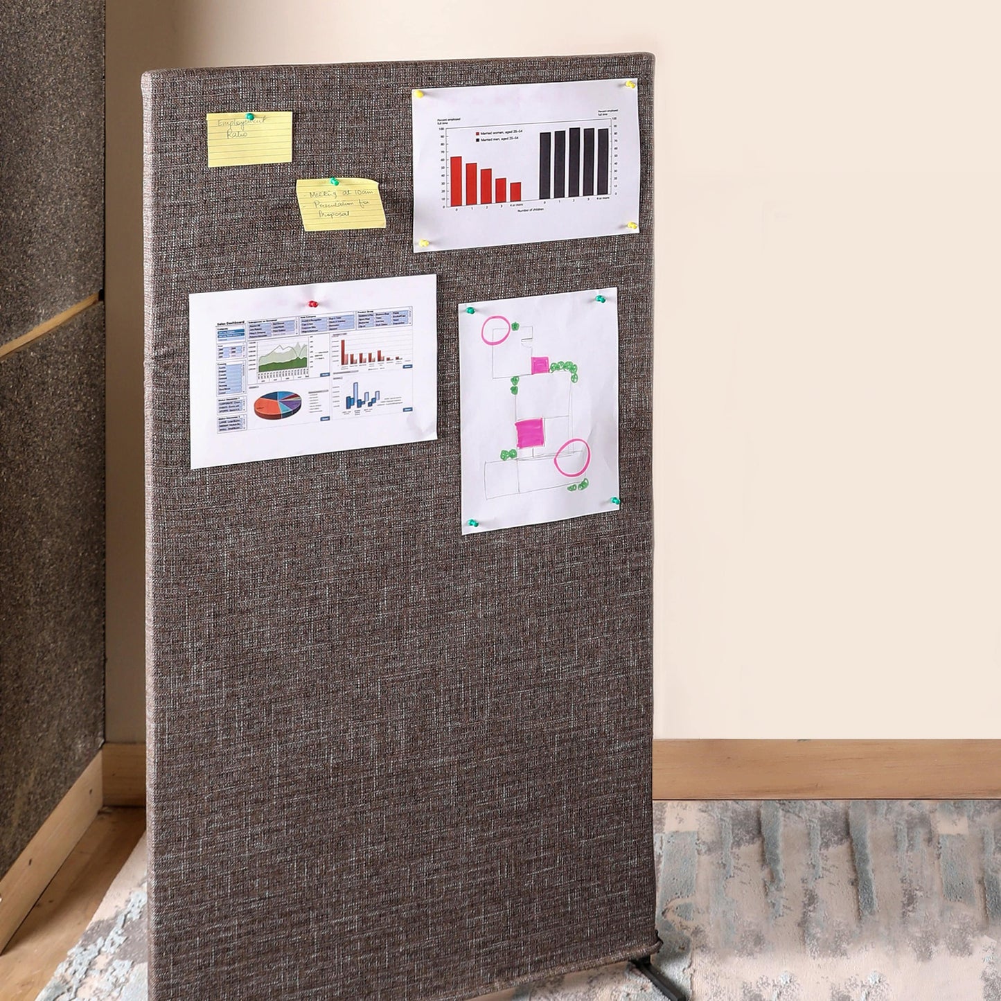 Floor Pin board Partition
