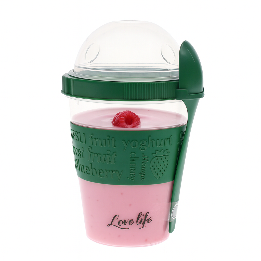 Portable Yogurt Cup with Spoon Ð BPA?Free Snack Container for Yogurt, Parfaits & On?the?Go Snacks